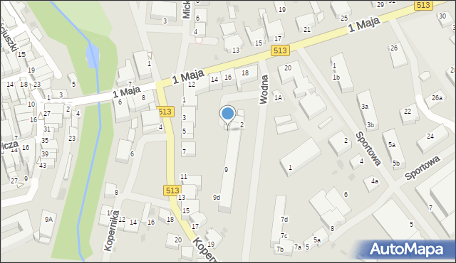 Orneta, Kopernika Mikołaja, 9a, mapa Orneta