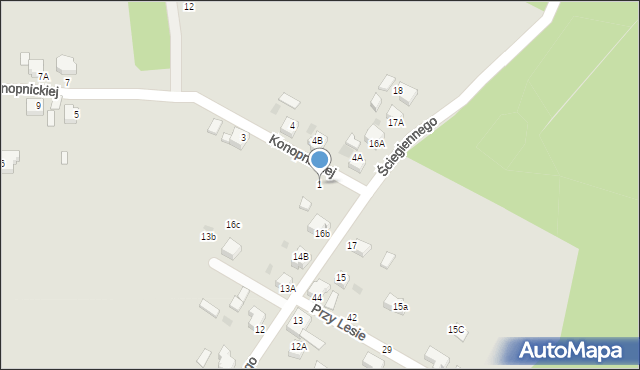 Orzesze, Konopnickiej Marii, 1, mapa Orzesze