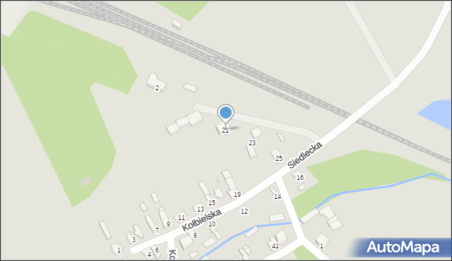 Osieck, Kołbielska, 21, mapa Osieck