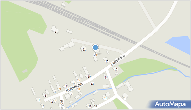 Osieck, Kołbielska, 23, mapa Osieck