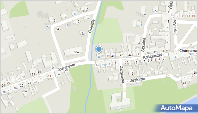 Osieczna, Kościuszki Tadeusza, gen., 37, mapa Osieczna