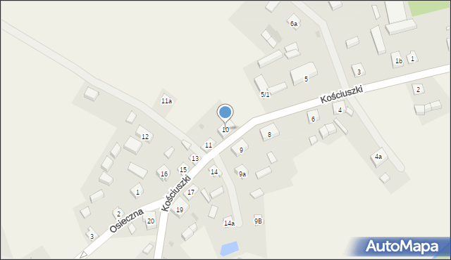 Osieczna, Kościuszki Tadeusza, gen., 10, mapa Osieczna