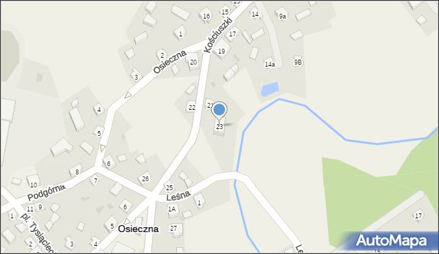 Osieczna, Kościuszki Tadeusza, gen., 23, mapa Osieczna