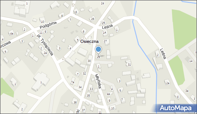 Osieczna, Kościuszki Tadeusza, gen., 29, mapa Osieczna