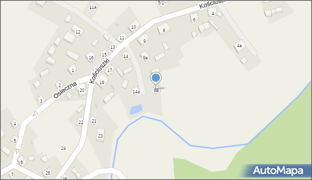 Osieczna, Kościuszki Tadeusza, gen., 9B, mapa Osieczna