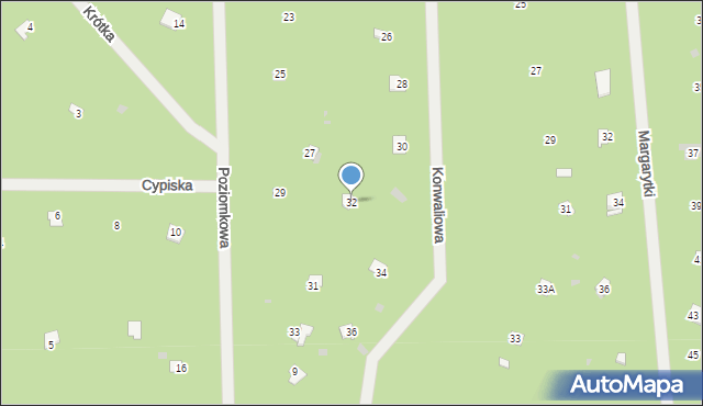 Osiedle Wilga, Konwaliowa, 32, mapa Osiedle Wilga