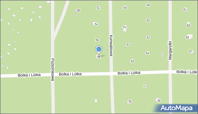 Osiedle Wilga, Konwaliowa, 58, mapa Osiedle Wilga