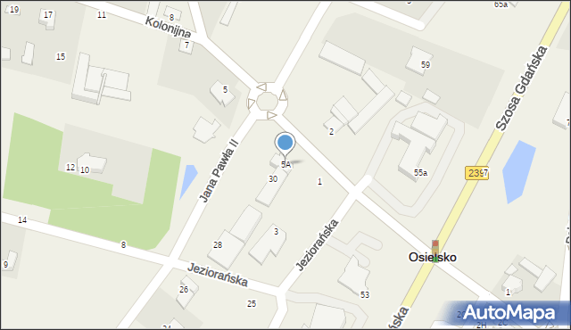 Osielsko, Kolonijna, 5A, mapa Osielsko