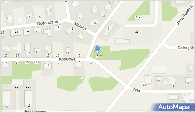 Osielsko, Koralowa, 4, mapa Osielsko