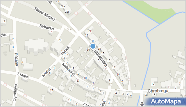 Ośno Lubuskie, Kopernika Mikołaja, 5b, mapa Ośno Lubuskie
