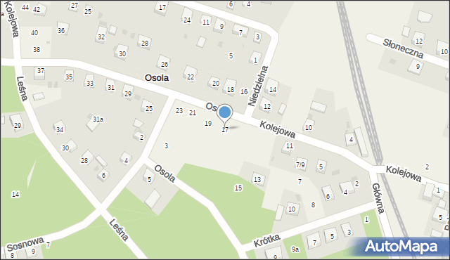 Osola, Kolejowa, 17, mapa Osola