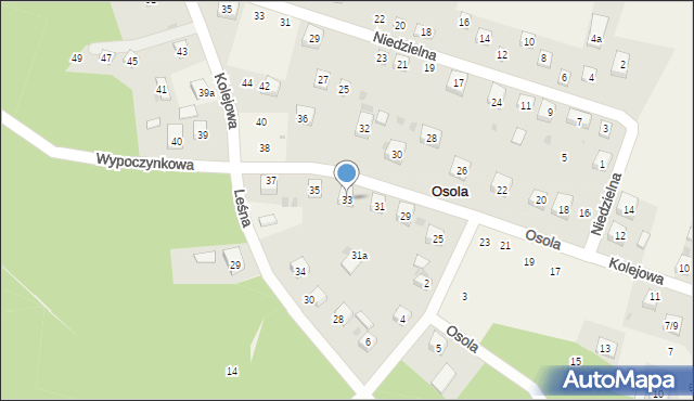 Osola, Kolejowa, 33, mapa Osola