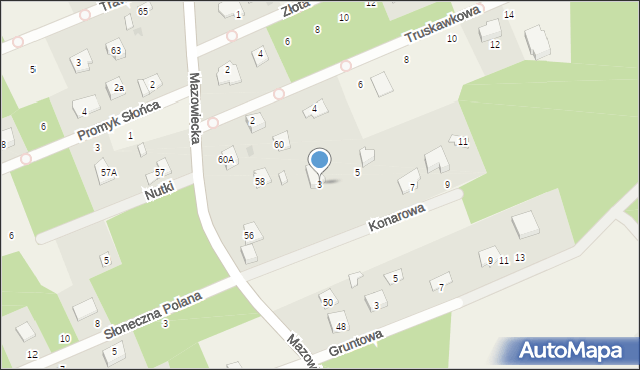 Osowiec, Konarowa, 3, mapa Osowiec