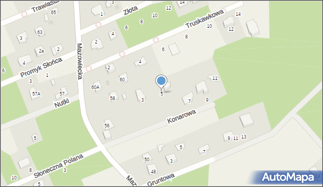Osowiec, Konarowa, 5, mapa Osowiec