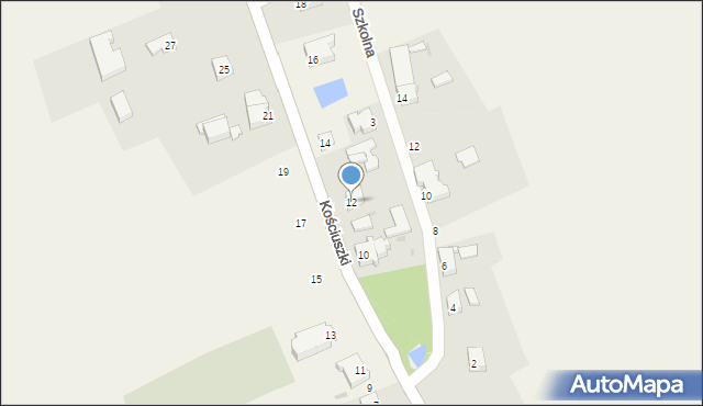 Ostaszewo, Kościuszki Tadeusza, gen., 12, mapa Ostaszewo