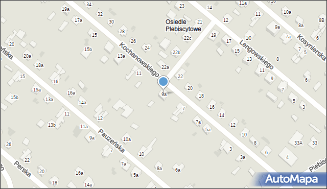 Ostróda, Kochanowskiego Jana, 9a, mapa Ostróda