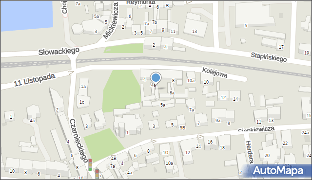 Ostróda, Kolejowa, 6a, mapa Ostróda