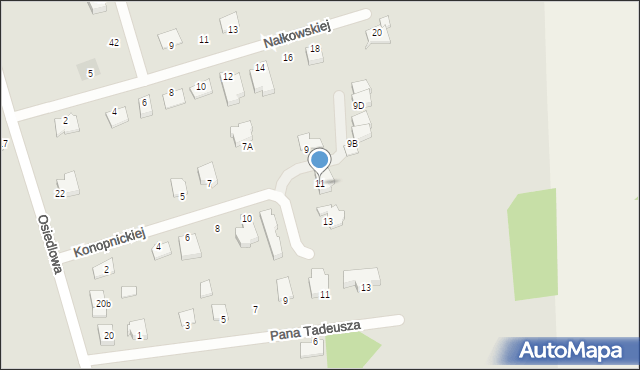 Ostróda, Konopnickiej Marii, 11, mapa Ostróda