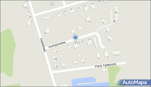 Ostróda, Konopnickiej Marii, 6, mapa Ostróda