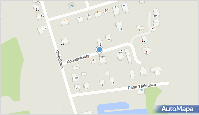 Ostróda, Konopnickiej Marii, 6a, mapa Ostróda