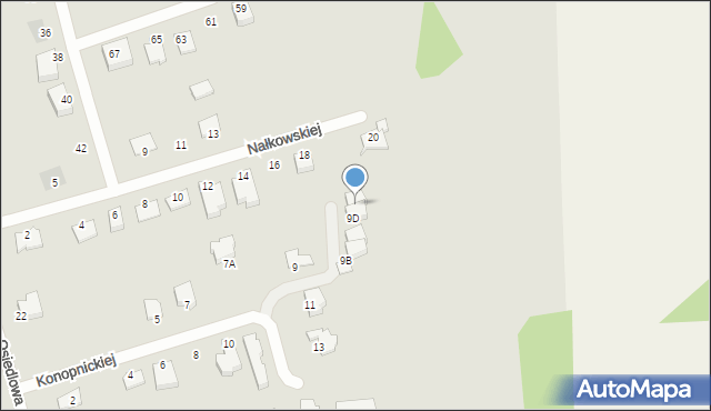 Ostróda, Konopnickiej Marii, 9E, mapa Ostróda