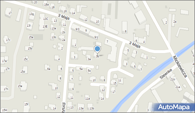 Ostróda, Konstytucji, 3b, mapa Ostróda