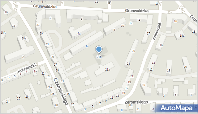 Ostróda, Kopernika Mikołaja, 21b, mapa Ostróda