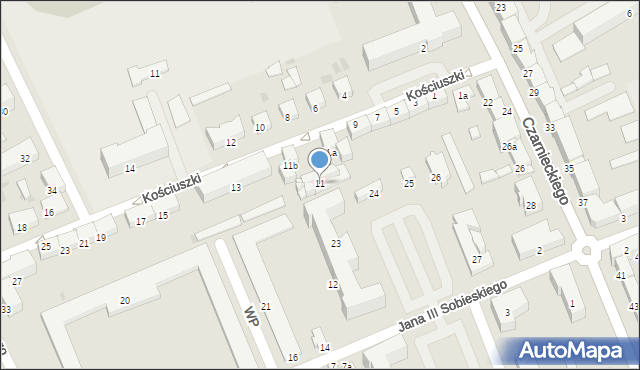 Ostróda, Kościuszki Tadeusza, gen., 11, mapa Ostróda