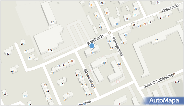 Ostróda, Kościuszki Tadeusza, gen., 29, mapa Ostróda