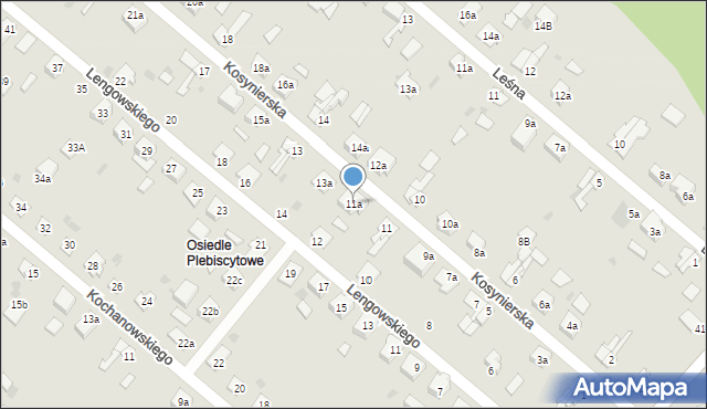 Ostróda, Kosynierska, 11a, mapa Ostróda