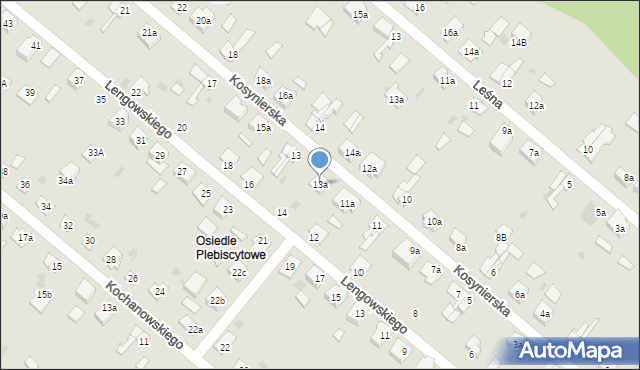 Ostróda, Kosynierska, 13a, mapa Ostróda