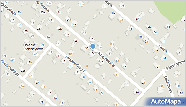 Ostróda, Kosynierska, 7a, mapa Ostróda