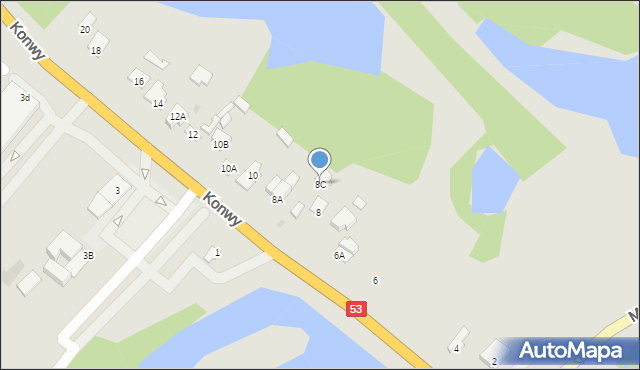 Ostrołęka, Konwy Stacha, 8C, mapa Ostrołęka