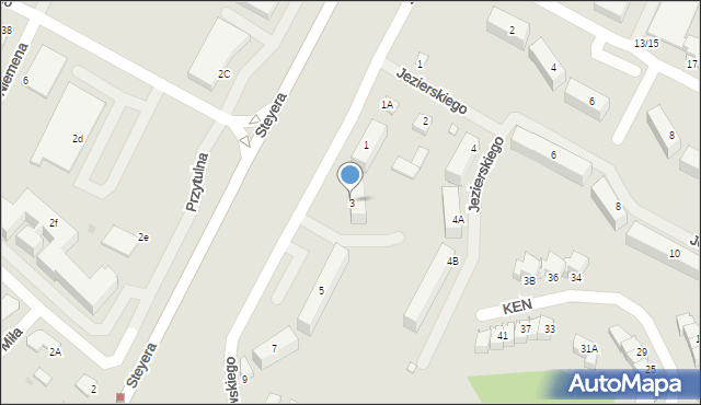 Ostrołęka, Kozłowskiego-Lasa Józefa, kpt., 3, mapa Ostrołęka