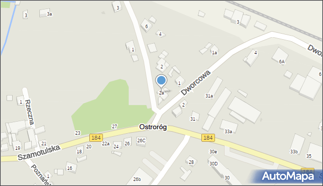 Ostroróg, Kolejowa, 2a, mapa Ostroróg