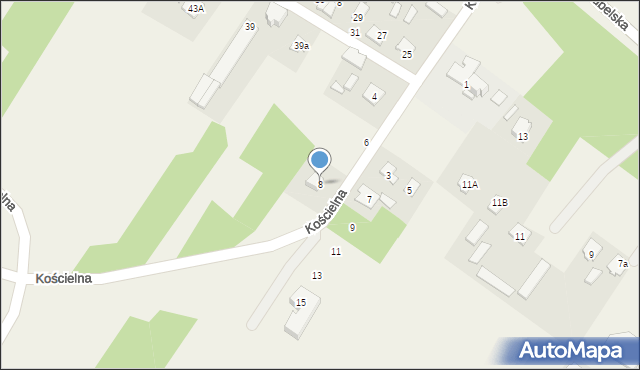 Ostrów, Kościelna, 8, mapa Ostrów