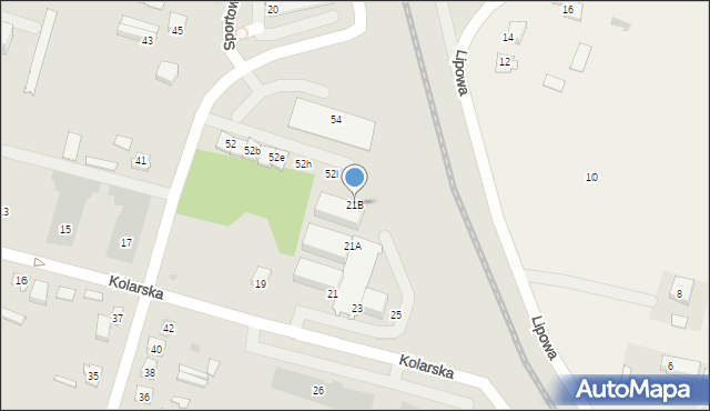 Ostrów Mazowiecka, Kolarska, 21B, mapa Ostrów Mazowiecka