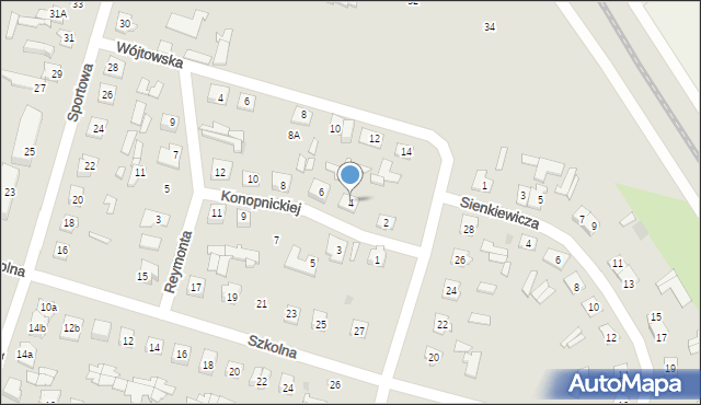 Ostrów Mazowiecka, Konopnickiej Marii, 4, mapa Ostrów Mazowiecka