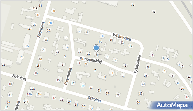 Ostrów Mazowiecka, Konopnickiej Marii, 8, mapa Ostrów Mazowiecka