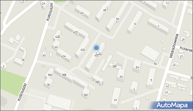 Ostrów Mazowiecka, Kościuszki Tadeusza, gen., 42C, mapa Ostrów Mazowiecka