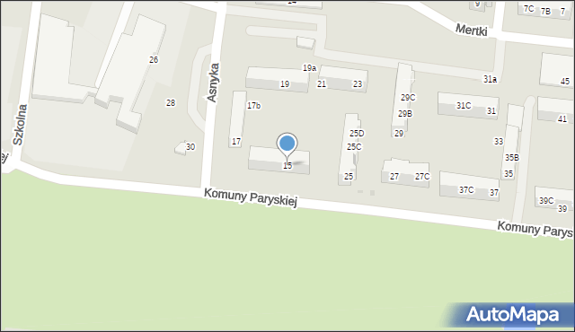 Ostrów Wielkopolski, Komuny Paryskiej, 15, mapa Ostrów Wielkopolski