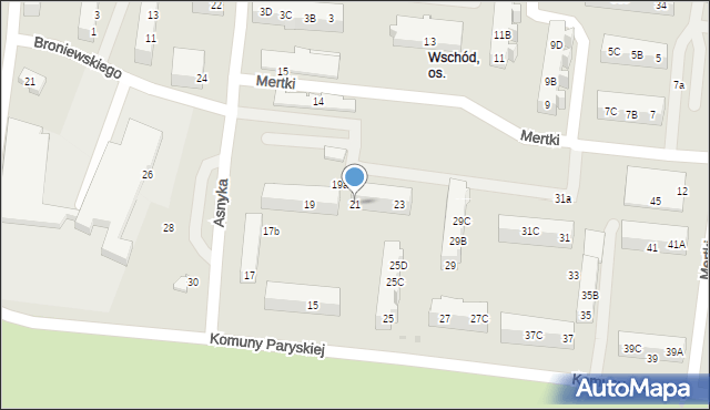 Ostrów Wielkopolski, Komuny Paryskiej, 21, mapa Ostrów Wielkopolski