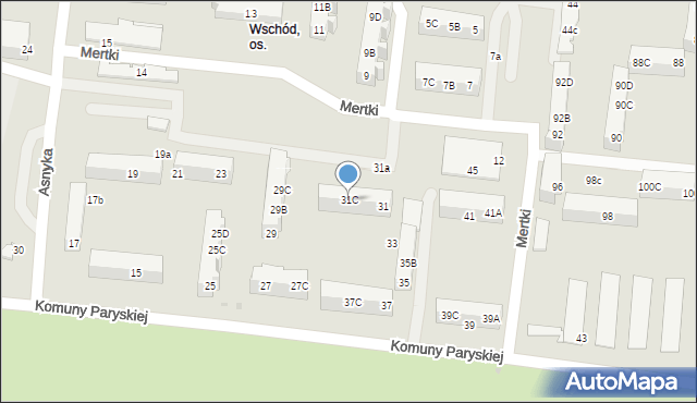 Ostrów Wielkopolski, Komuny Paryskiej, 31C, mapa Ostrów Wielkopolski