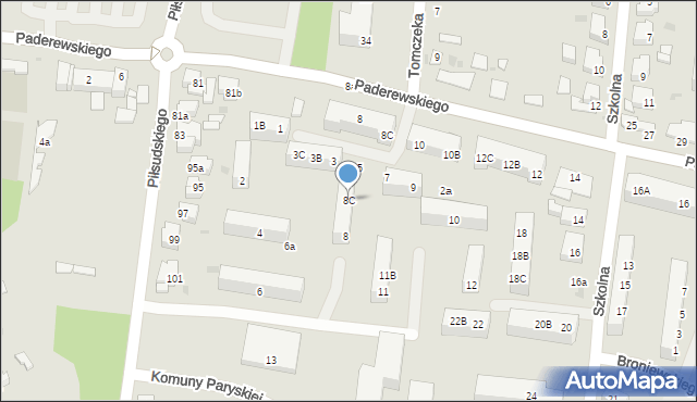 Ostrów Wielkopolski, Komuny Paryskiej, 8C, mapa Ostrów Wielkopolski