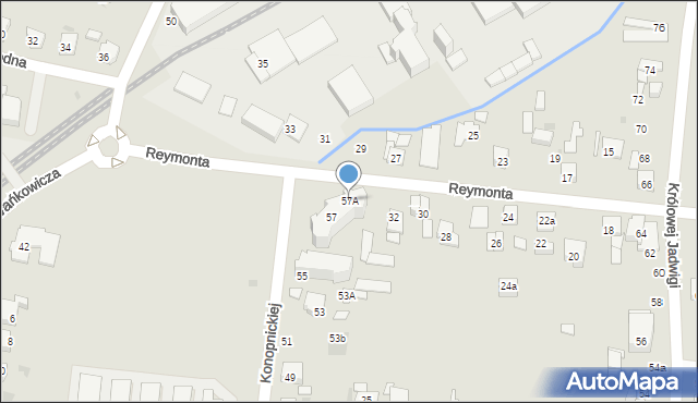 Ostrów Wielkopolski, Konopnickiej Marii, 57A, mapa Ostrów Wielkopolski