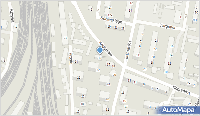 Ostrów Wielkopolski, Kopernika Mikołaja, 17, mapa Ostrów Wielkopolski