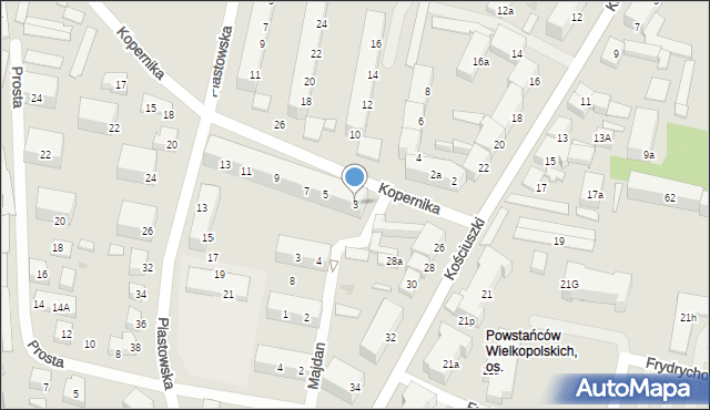 Ostrów Wielkopolski, Kopernika Mikołaja, 3, mapa Ostrów Wielkopolski