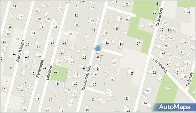 Ostrówek, Koczorowskiej, 26, mapa Ostrówek