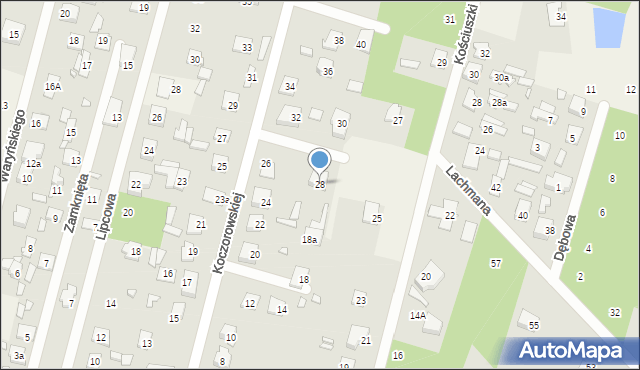 Ostrówek, Koczorowskiej, 28, mapa Ostrówek