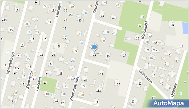 Ostrówek, Koczorowskiej, 32, mapa Ostrówek